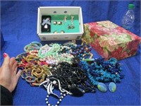 costume jewelry in floral box