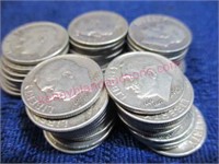lot of 50 silver roosevelt dimes (90% silver) #9