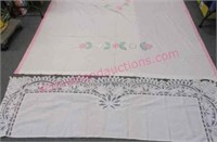 applique summer spread & lace pillow cover