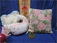 embroidered pillow goose -needlepoint pillow -
