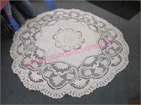 beautiful round table spread (65in diameter)