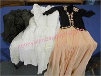 antique shirt & skirt -vintage silk dress