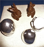 Easter Rabbits & Metal Egg Cups