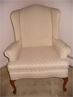 Wing Back Cream Colored Chair