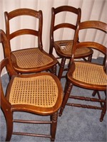 Antique Cane Seat Dining Chairs