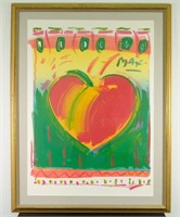 Peter Max 'Heart'  Enhanced Serigraph on Paper