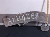 Wooden Antiques sign