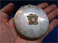 old compact with sterling eagle adornment