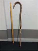 Wood walking stick