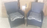 2pc Rattan Wicker Patio Chair Set