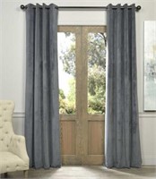37"x84" Grey Arends Solid Blacout Grommet Curtain