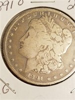 1891-O  Morgan Silver Dollar