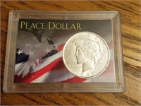 1923 Silver Peace Dollar in Frosty Case
