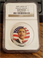 2009 Liberia $5 Barack Obama Gem Proof