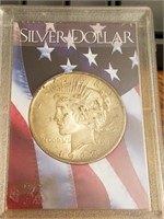 1923 Peace Silver Dollar in Frosty Case