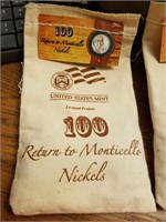 100 Return to Monticello Nickels in U.S. Mint Bag