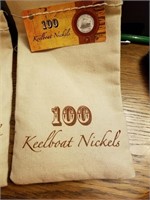 100 Keelboat Nickels in U.S. Mint Bag