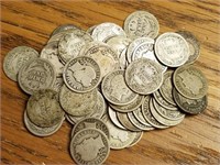 52 Assorted Barber Dimes