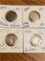 4 Half Dimes (see pictures)