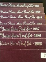 1985-1991 U.S. Mint Proof Sets