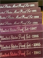 8 Assorted U.S. Mint Proof Sets (see picture)