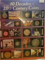 Ten Decades of 20th Century Coins in Acrylic