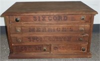 * Antique Merrick's Six Cord Spool Cotton Cabinet