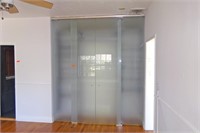 Frosted Glass Closet Doors + Closet System