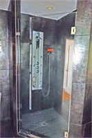 Frameless Shower Door + Multi-Sprayer Shower