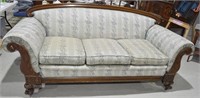 Victorian Carved Wood Frame Sofa 85"l x 38"h x 34d