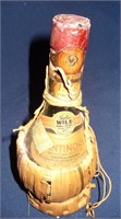 1949 Unopened Chianti Wine Bottle In a Basket
