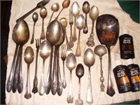 Antique Silverware, Engraved Spoons, Keepsakes