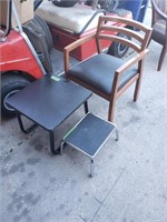 Chair, Table, & Step Stool