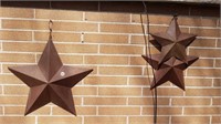 3 METAL STAR ORNAMENTS