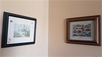 2 SMALL FRAMED PRINTS