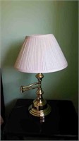 PAIR OF BRASS SWING-OUT TABLE LAMPS +