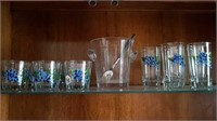 HAND PAINTED GLASSES + ICE BUCKET