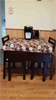 SMALL WOOD DROP LEAF TABLE + 2 CHAIRS