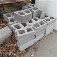 Pallet of retaining wall bricks