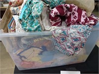 Tote of Material Doll Clothes