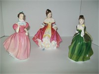 3 Royal Dalton Lady Figurines
