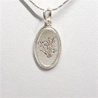 Sterling Silver Chinese Pendant Necklace