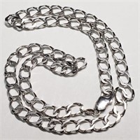 Sterling Heavy Rhodium Italian Chain Necklace