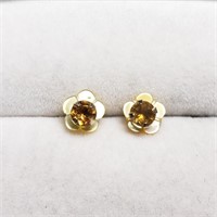 10K Yellow Gold Citrine 2-1 Earrings