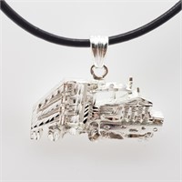 Sterling Silver Truck Pendant Necklace