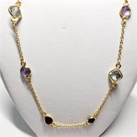 Sterling Gold Vermeil Gemstone Necklace