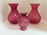 3 Pilgrim Glass Vases