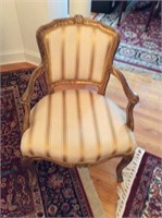 Upholstered gold Striped chair