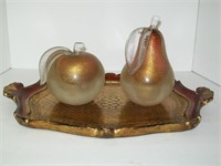 Tray with glass fruit