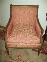Red floral arm chair